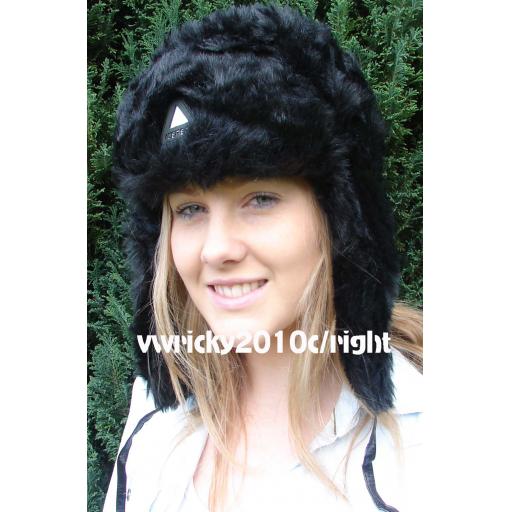 Ice Peak BLACK FAUX FUR TRAPPER STYLE HAT (1)