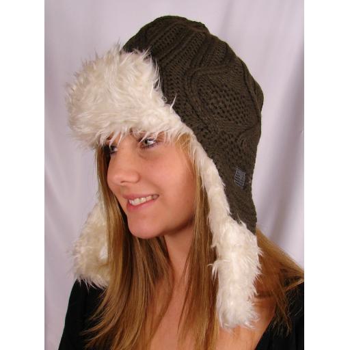 Ice Peak BROWN KNITTED TRAPPER STYLE HAT (1)