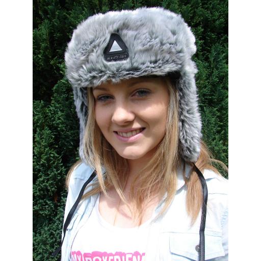 Ice Peak Grey FAUX FUR TRAPPER STYLE HAT