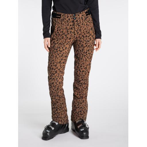 Womens Protest PRTANGLE  FUDGECAMEL ANIMAL PRINT Soft Shell Ski Pant- REG LEG