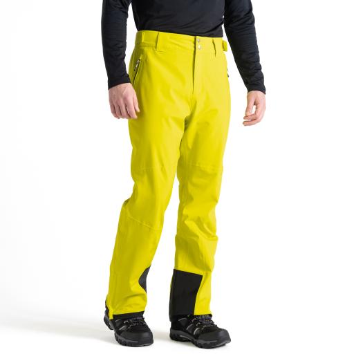 Mens Dare2b ACHIEVE II NEON SPRING YELLOW Soft Shell Ski Pant- REG LEG