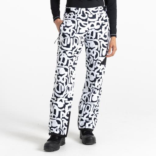 Dare2b White/Black Graffiti ICE PANT Ski Board Pants -  Ladies SHORT LEG EXCLUSIVE