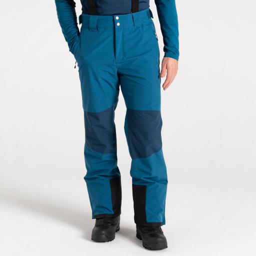 Mens Dare2b ACHIEVE II Kingfisher Moonlight Blue Soft Shell Ski Pant- REG LEG