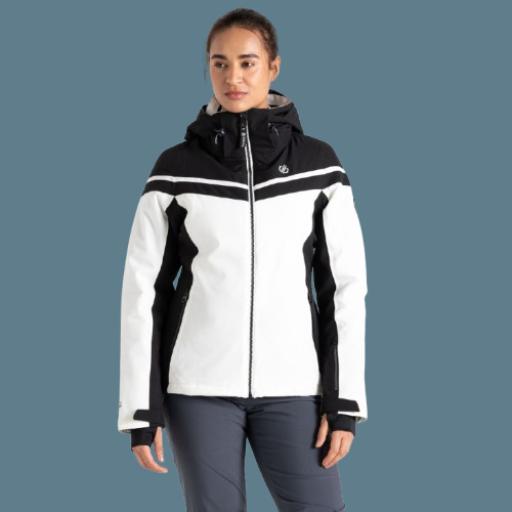 Dare2b Women's Flurry Jacket | Black & White Ski Board Ladies Jacket