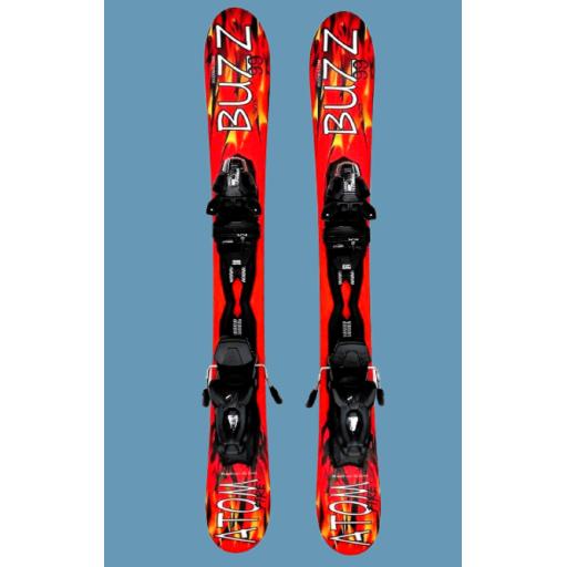 Buzz Fire Red-Hot 99cms Snow Blade Ski Board c/w Tyrolia Bindings -  Jan Promo