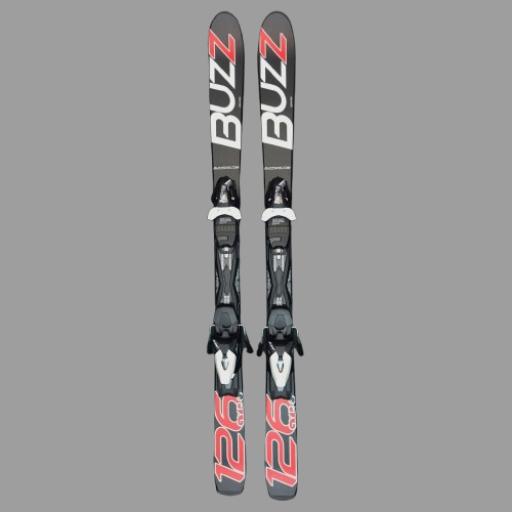 Buzz GYRO BLACK RED 126cms Adult Short Skis inc Tyrolia Bindings (2023) Low Stock