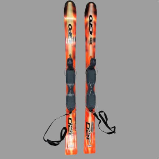 GPO 120 FUN-X SKI BLADES with GC-701 Release Bindings 120cms short skis G