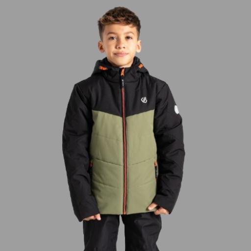 Childs' Kids' Dare2b Jolly Ski Snow Jacket Black Olivine Green Boys Ski Jacket