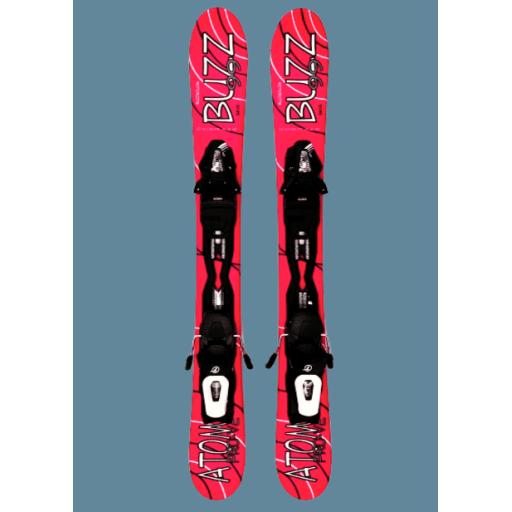 Buzz Atom Pro Lipstick Pink 99cms Snow Blade Ski Boards c/w Tyrolia Bindings -  Only 2 left