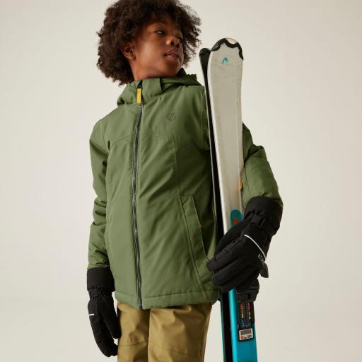 Childs' Kids' Dare2b Impose V Ski Snow Jacket Martine Olive Green Boys Ski Jacket