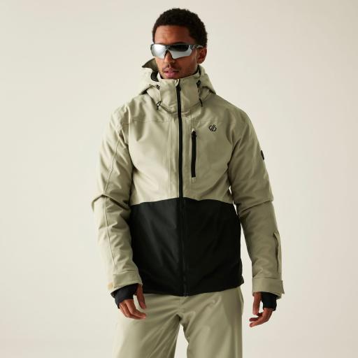 Mens Dare2b Edge Abbeystone Black Ski Board Jacket - Off-White