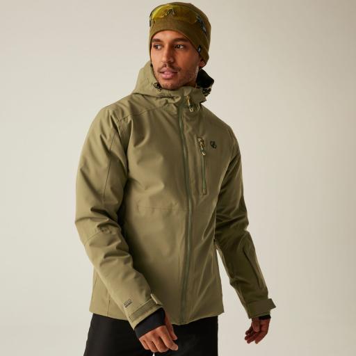 Mens Dare2b EAGLE III Ski Board Jacket Martini Olive - Plus Sizes Available - Khaki