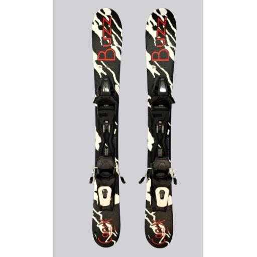 Buzz Carv-X Black-Red 99cms Snow Blade Ski Boards c/w Tyrolia Bindings - 2025/26 Just Arrived