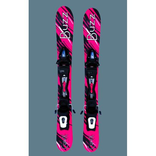 Buzz Curv- X  Magenta Pink 99cms Snow Blade Ski Boards c/w Tyrolia Bindings - 2025/26 Just Arrived